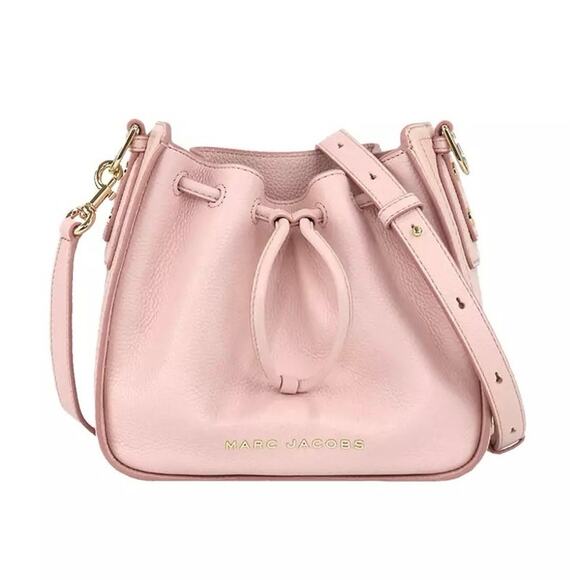 Marc Jacobs Peach Orange Pink Small Leather Mini Bucket/Shoulder Bag - Picture 1 of 16